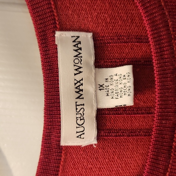 August Max Vintage 2 piece top set cardigan rib texture size 1x - Picture 6 of 11